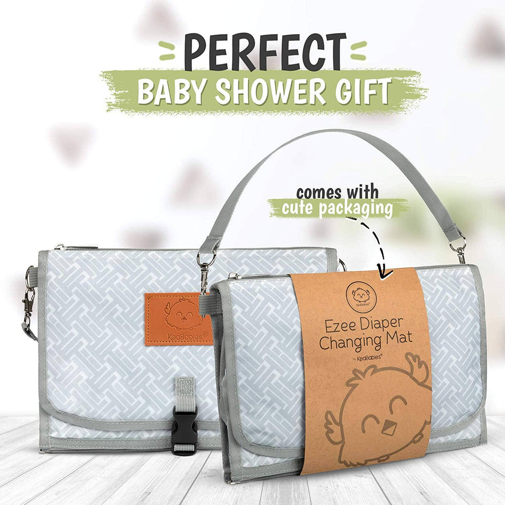 Ezee Portable Diaper Changing Pad, Foldable Changing Mat: Gray Mod