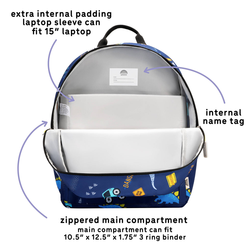 Ethan Backpack-Blue Dinosaur