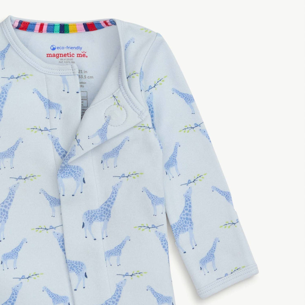 BLUE JOLIE GIRAFFE ORGANIC COTTON MAG FOOTIE