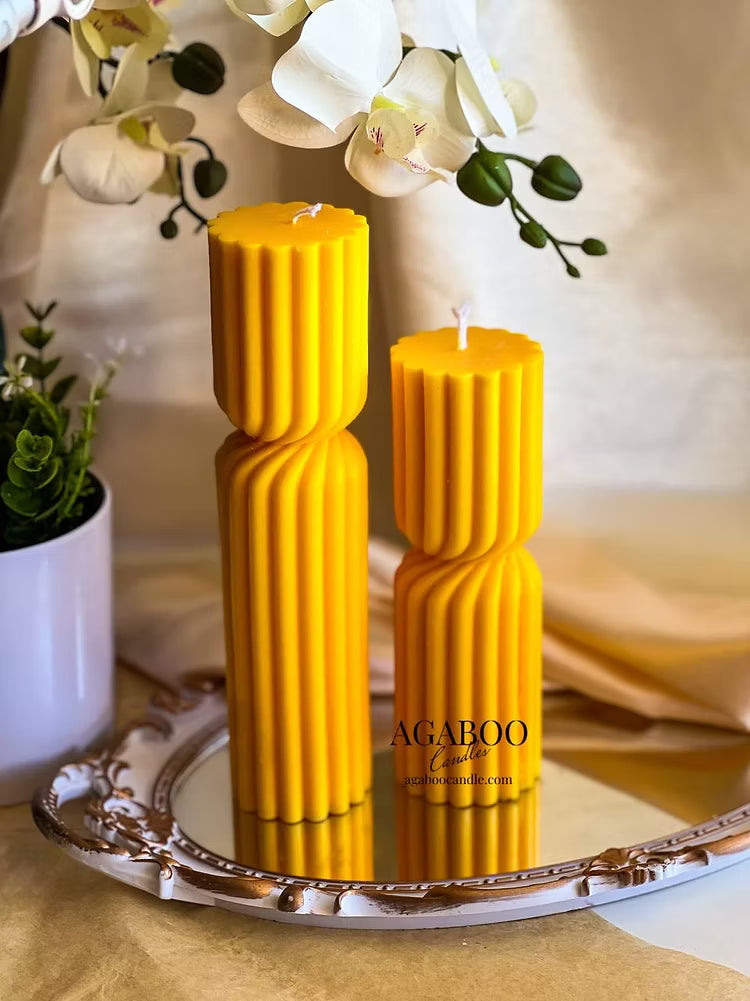 Twisted Piller Candle Magenta