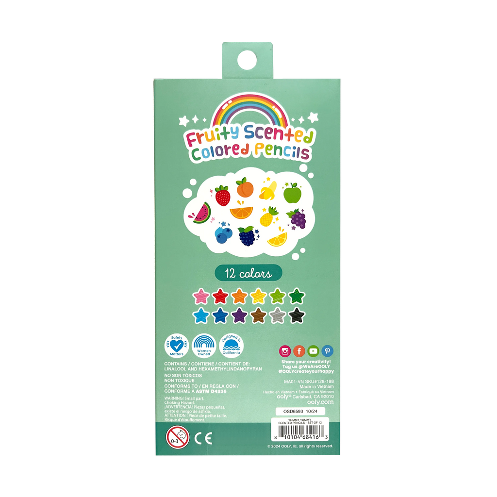 Yummy Yummy Fruit Scented Colored Pencils- Set of 12