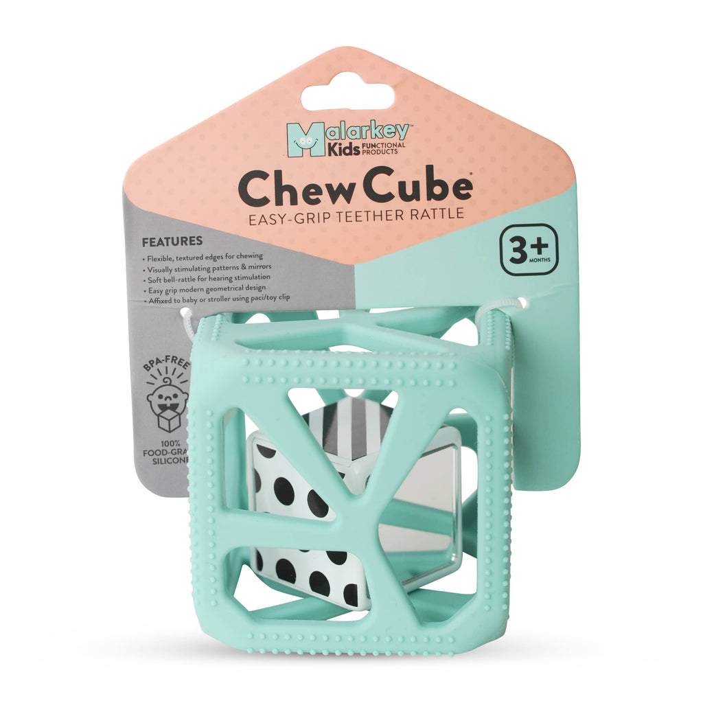 Chew Cube - Silicone Teether Rattle: Mint