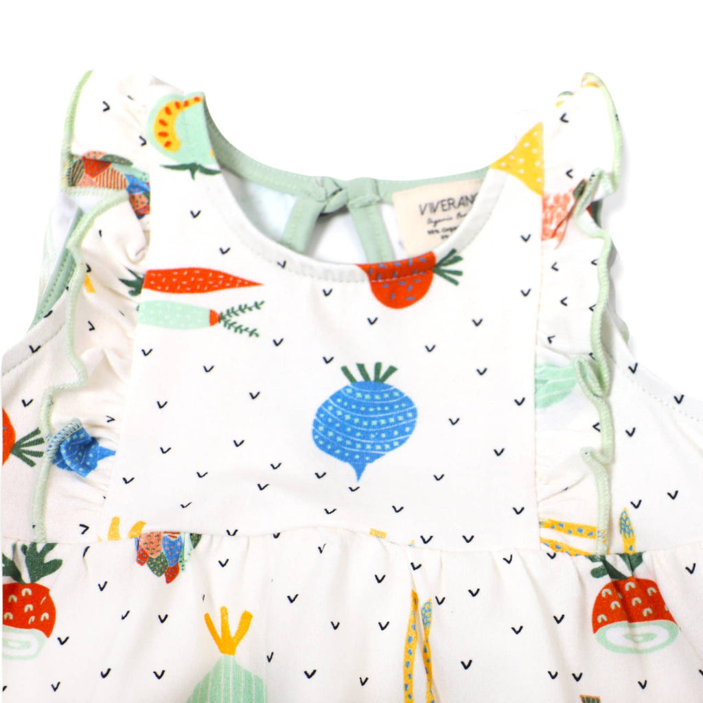 Veggie Ruffle Baby Dress + Bloomer SET (Organic Cotton)