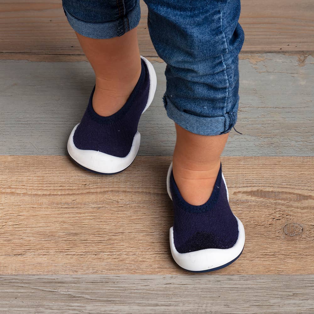 Komuello first walker baby sock shoes - Flat - Navy Solid