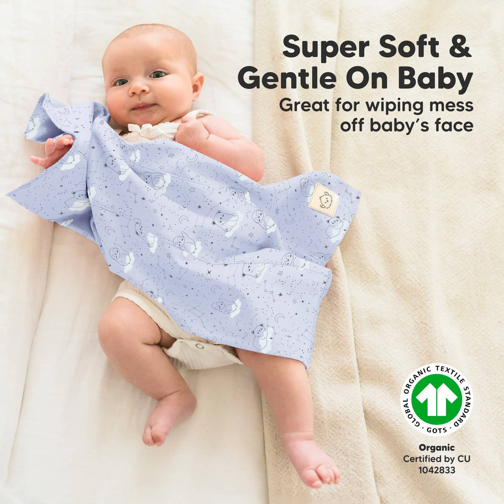 KeaBabies 6-Pack Shea Burp Cloths: Constellation