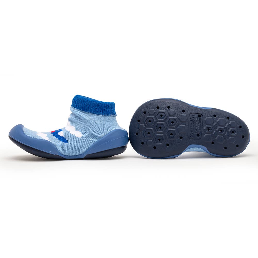 Komuello first walker baby sock shoes - Aeroplanes: 6 (125mm/ 12-18months)