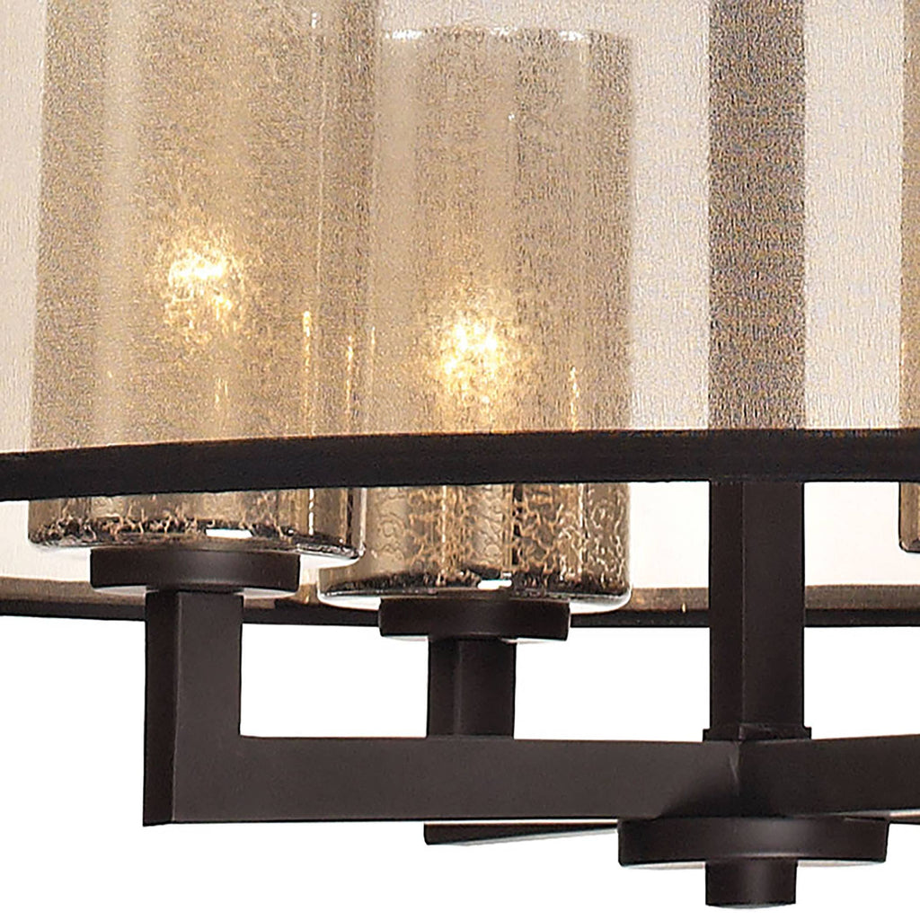 Diffusion 4-Lght Chandelier w/Organza & Mercury Glss 57027/4