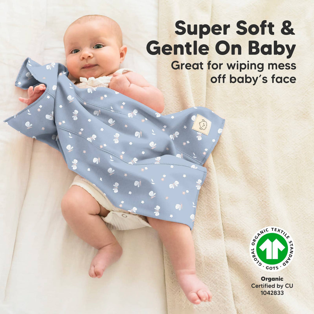 KeaBabies 6-Pack Shea Burp Cloths: Fleur