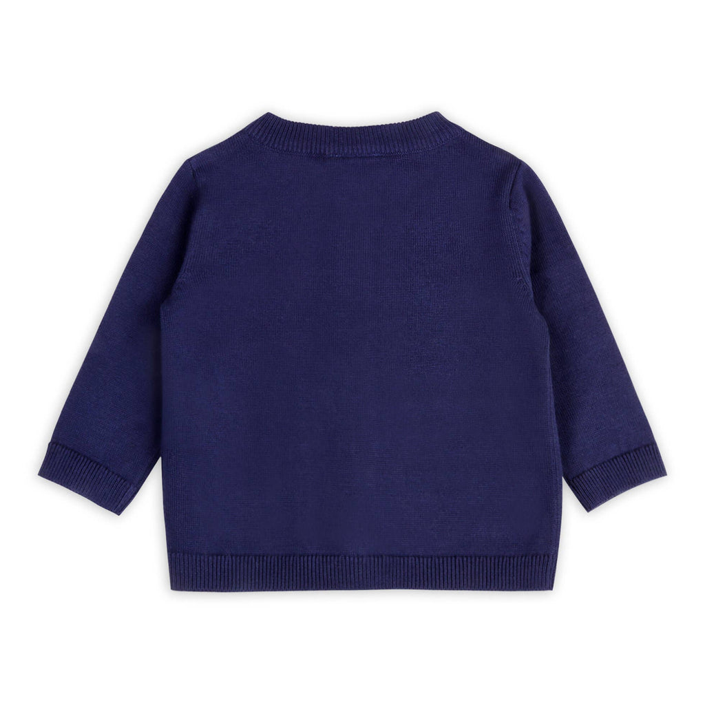 Dog Pocket Embroidered Sweater Knit Baby Cardigan