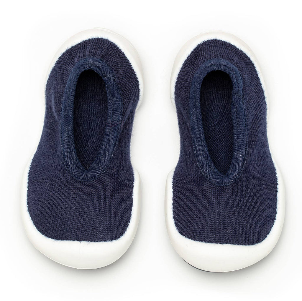 Komuello first walker baby sock shoes - Flat - Navy Solid