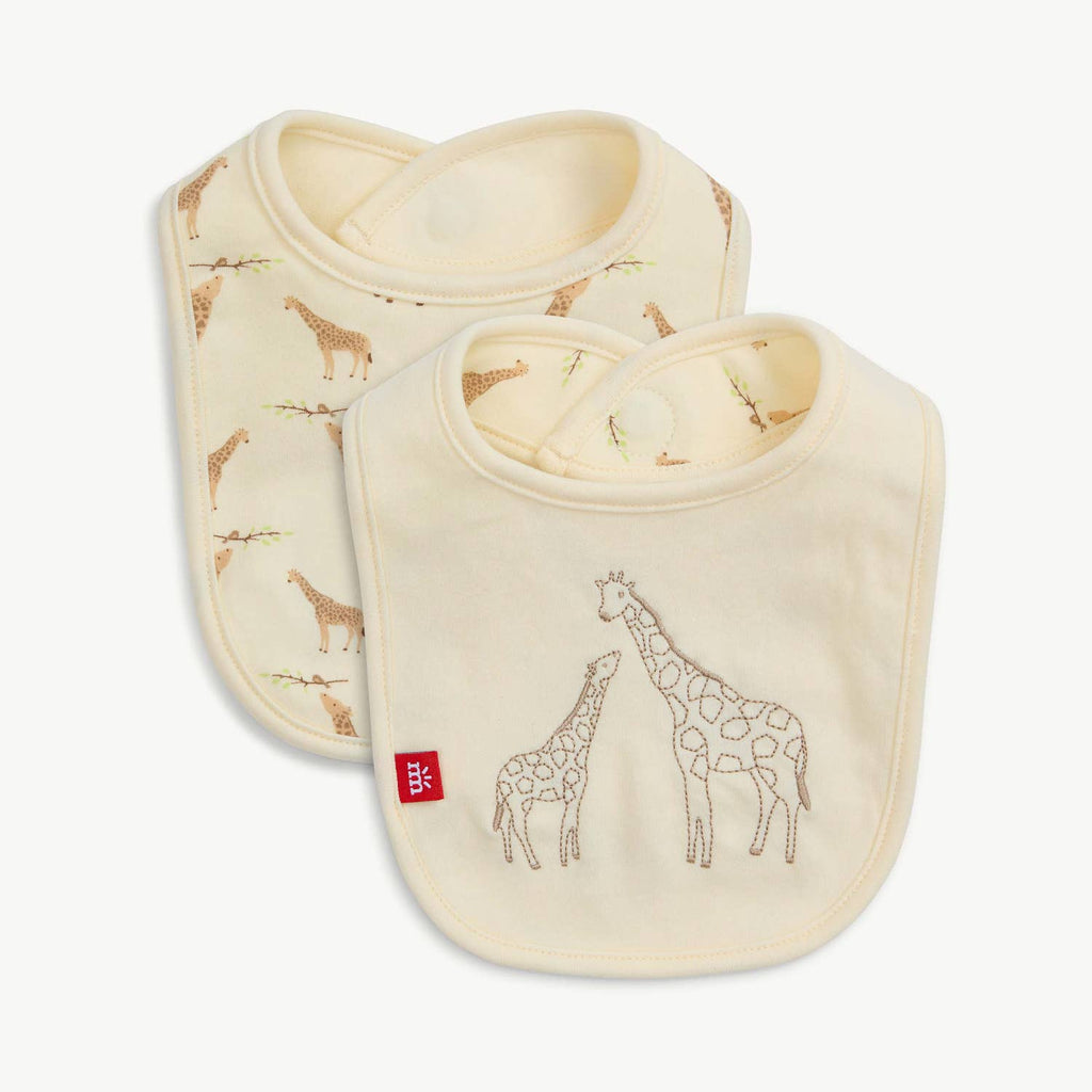 CREAM JOLIE GIRAFFE ORGANIC COT. MAG REV. BIB