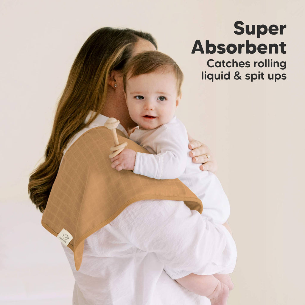 KeaBabies 5pk Lumi Muslin Burp Cloths for Baby Boys, Girls