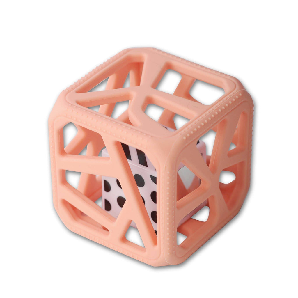 Chew Cube - Silicone Teether Rattle: Mint