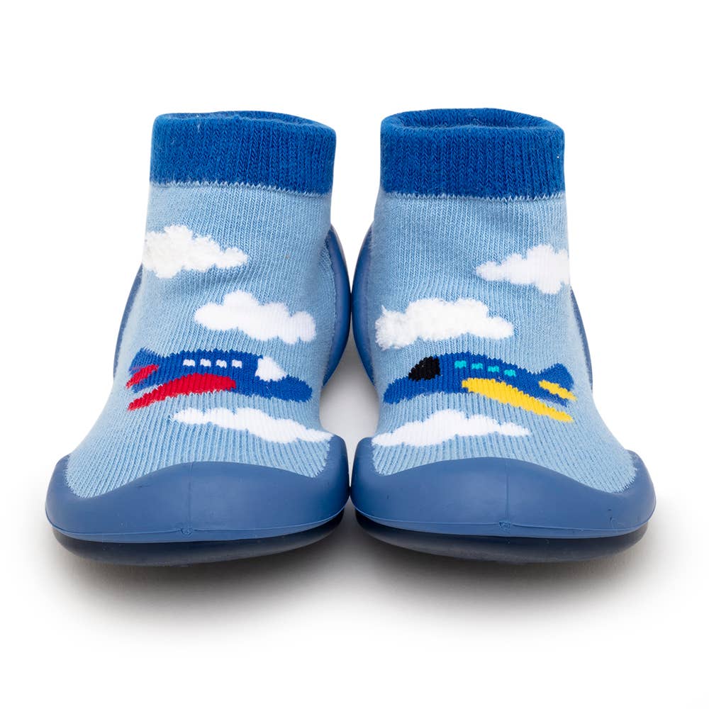 Komuello first walker baby sock shoes - Aeroplanes: 6 (125mm/ 12-18months)