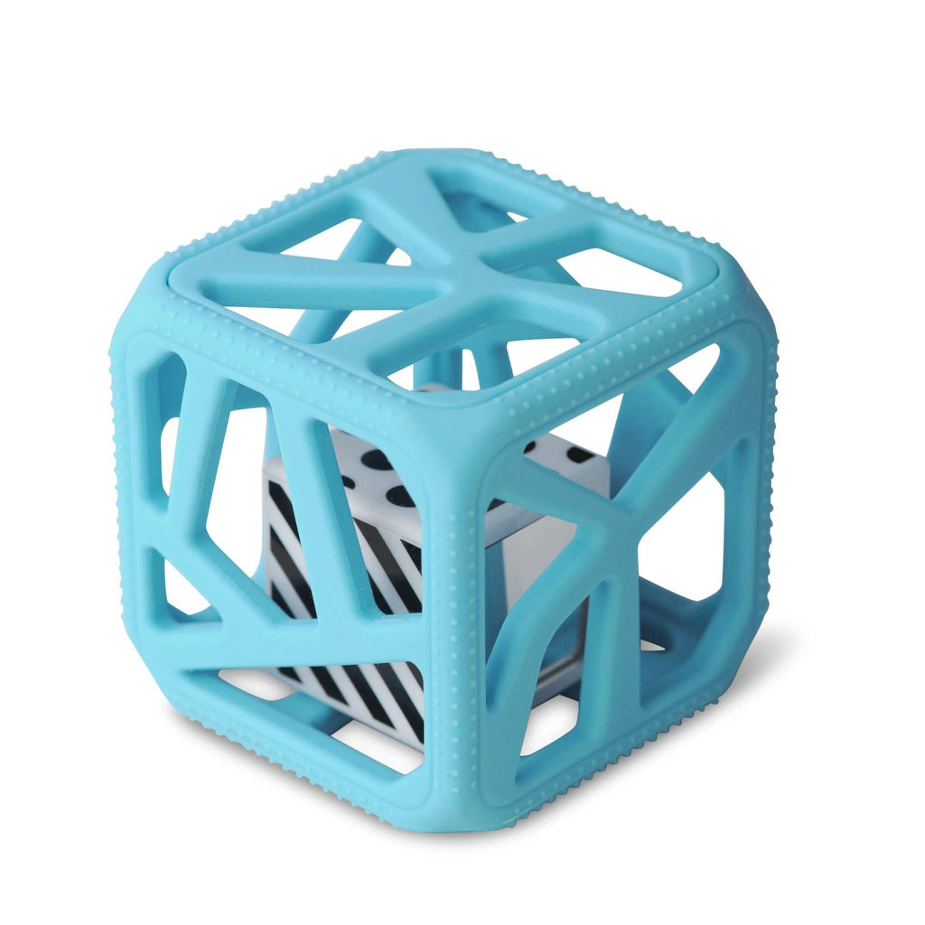 Chew Cube - Silicone Teether Rattle: Mint