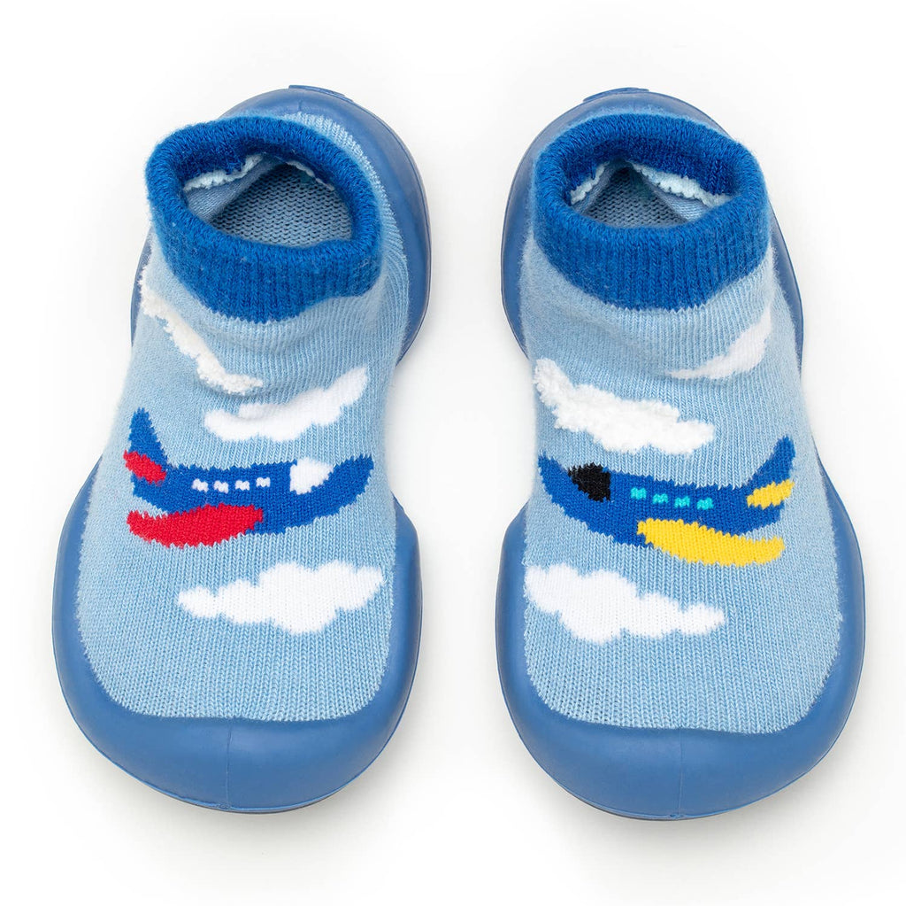 Komuello first walker baby sock shoes - Aeroplanes: 6 (125mm/ 12-18months)