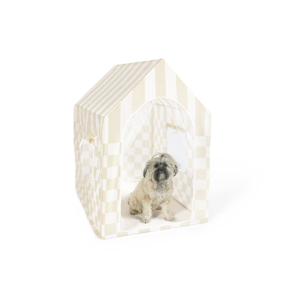 The CHECKER CABANA STRIPE Pup-ana™ Tent