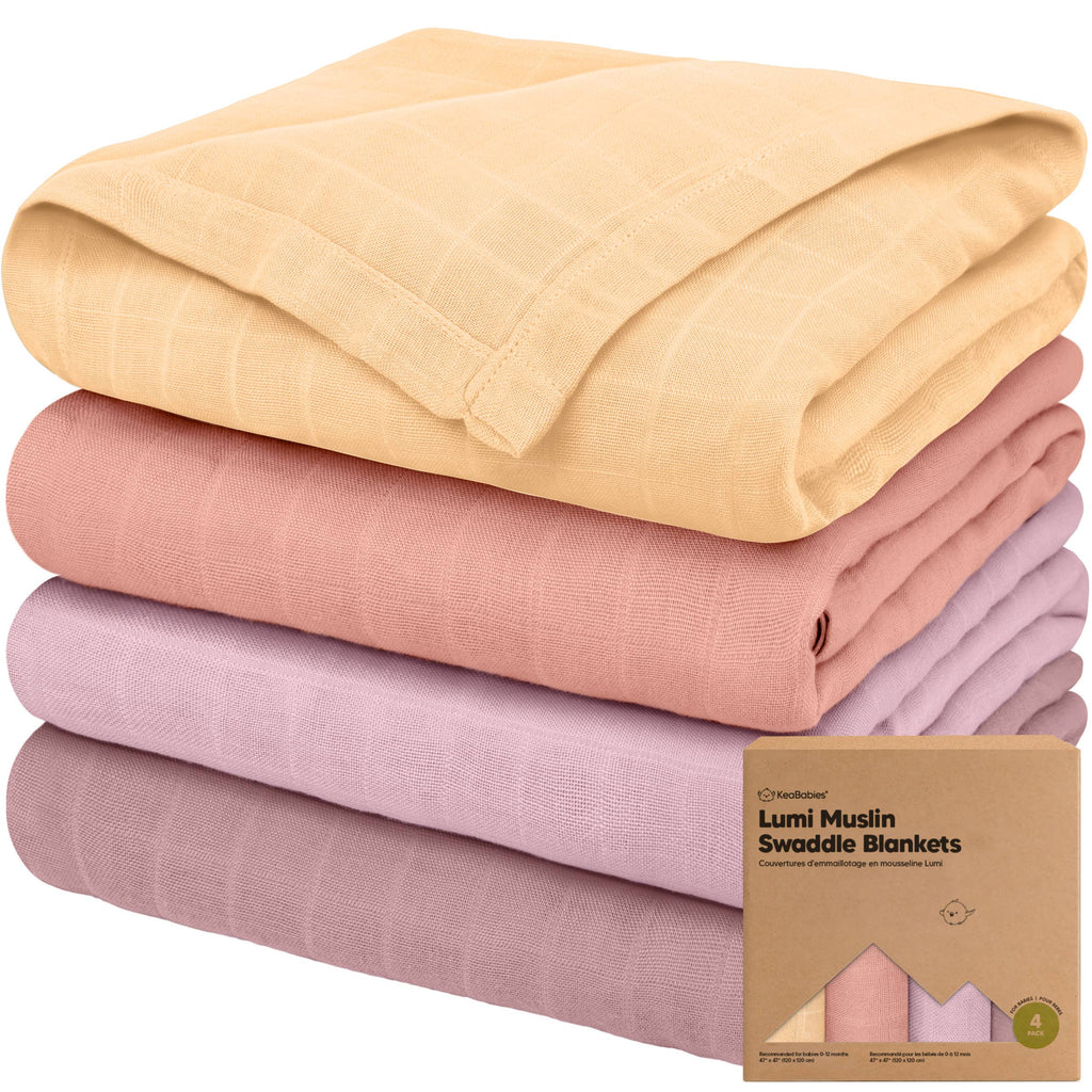 KeaBabies Lumi Muslin Swaddle Blankets