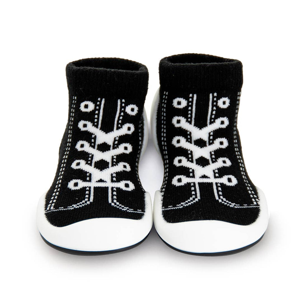 Komuello first walker baby sock shoes-Sneakers - Black