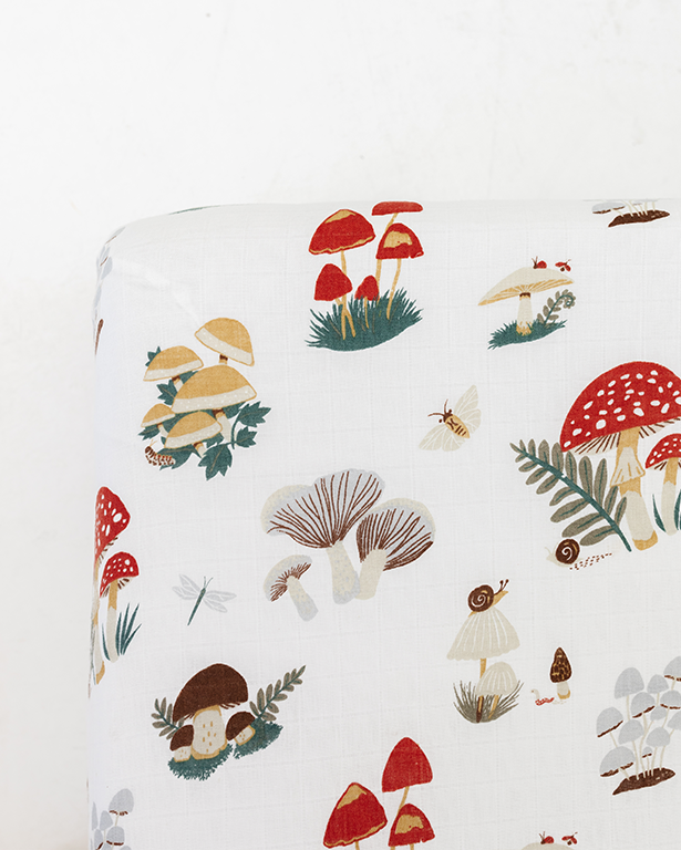 Clementine: Mushroom Crib Sheet