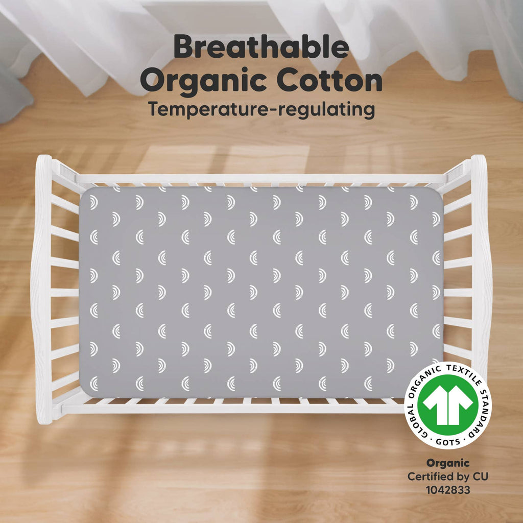 Soothe Fitted Crib Sheets: Rainbow