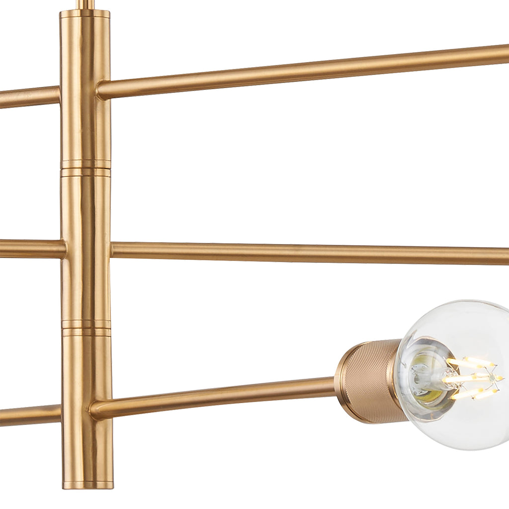 Module 6-Lght Chandelier Burnished Brass