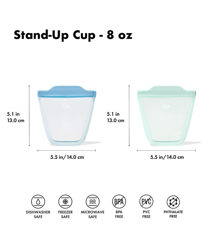 Silicone Reusable Bag: 2-Piece Stand-Up Cup Set