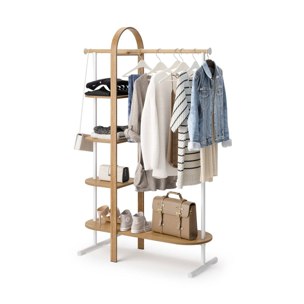 Bellwood Garment Rack: White-Natural