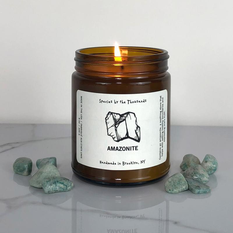 Amazonite Crystal Candle