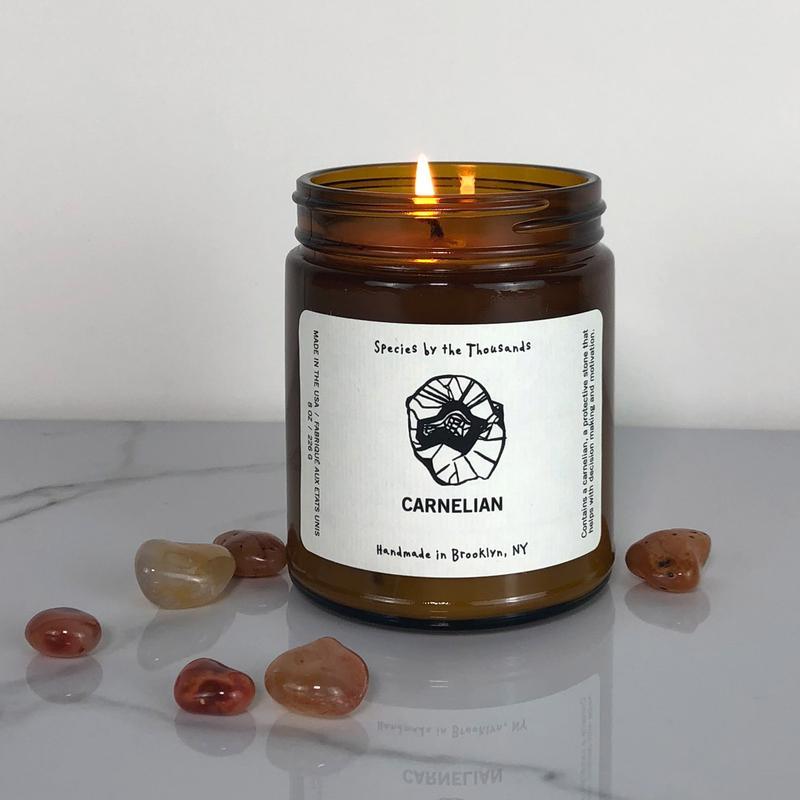 Carnelian Crystal Candle
