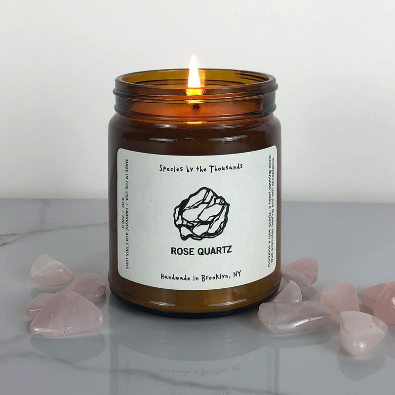Rose Quartz Crystal Candle