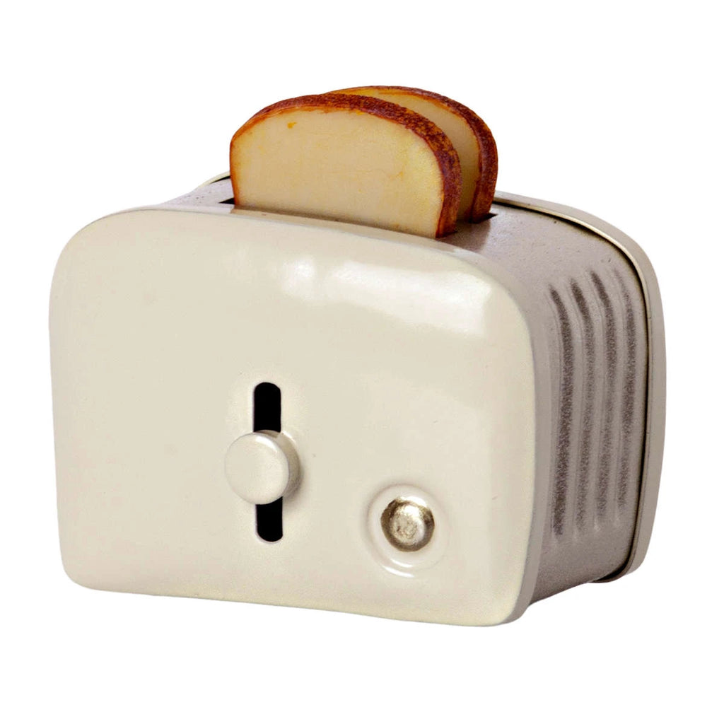 Miniature Doll House Toaster with Breads, Off White