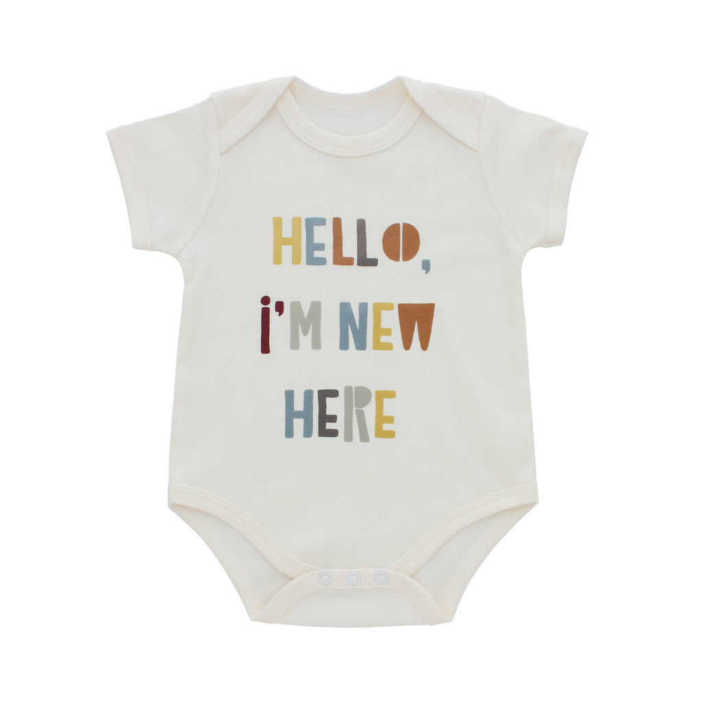 Hello I'm New Here Newborn Baby Gift Cotton Onesie: 6-12M