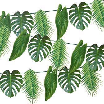 Tropical Green Palm Leaf Garland for Summer Party