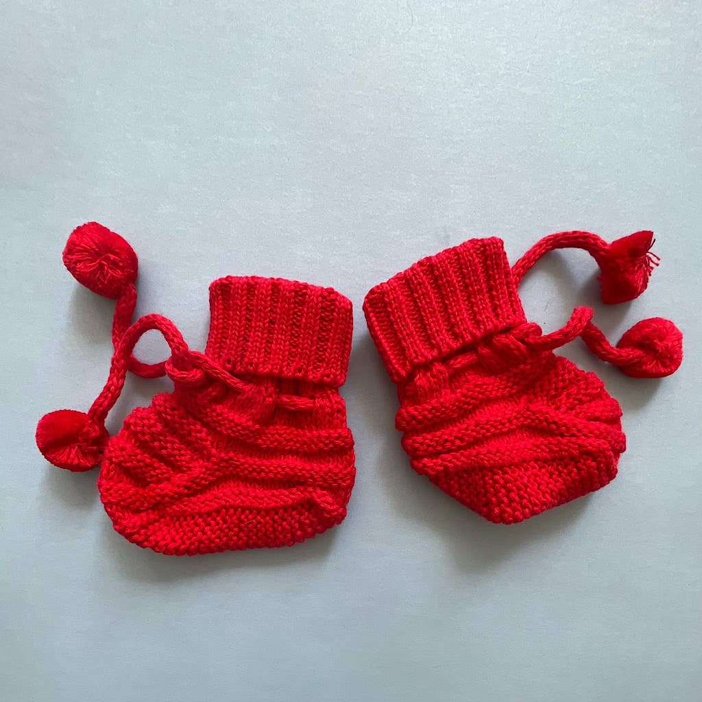 Organic Hand-Knit Baby Bootie (Machine Washable)