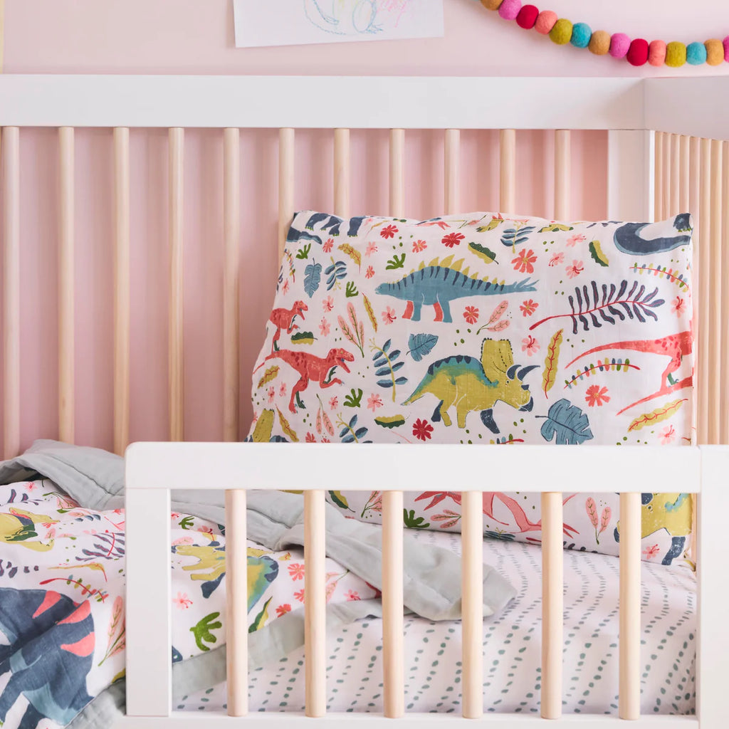 Dino Cotton Muslin 3 Piece Bedding Set