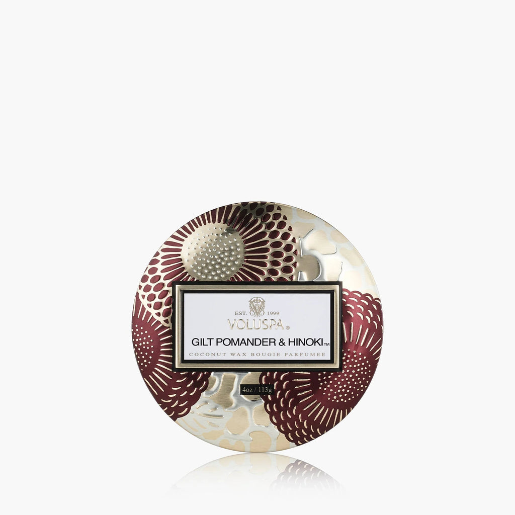 Gilt Pomander Hinoki Mini Tin Candle
