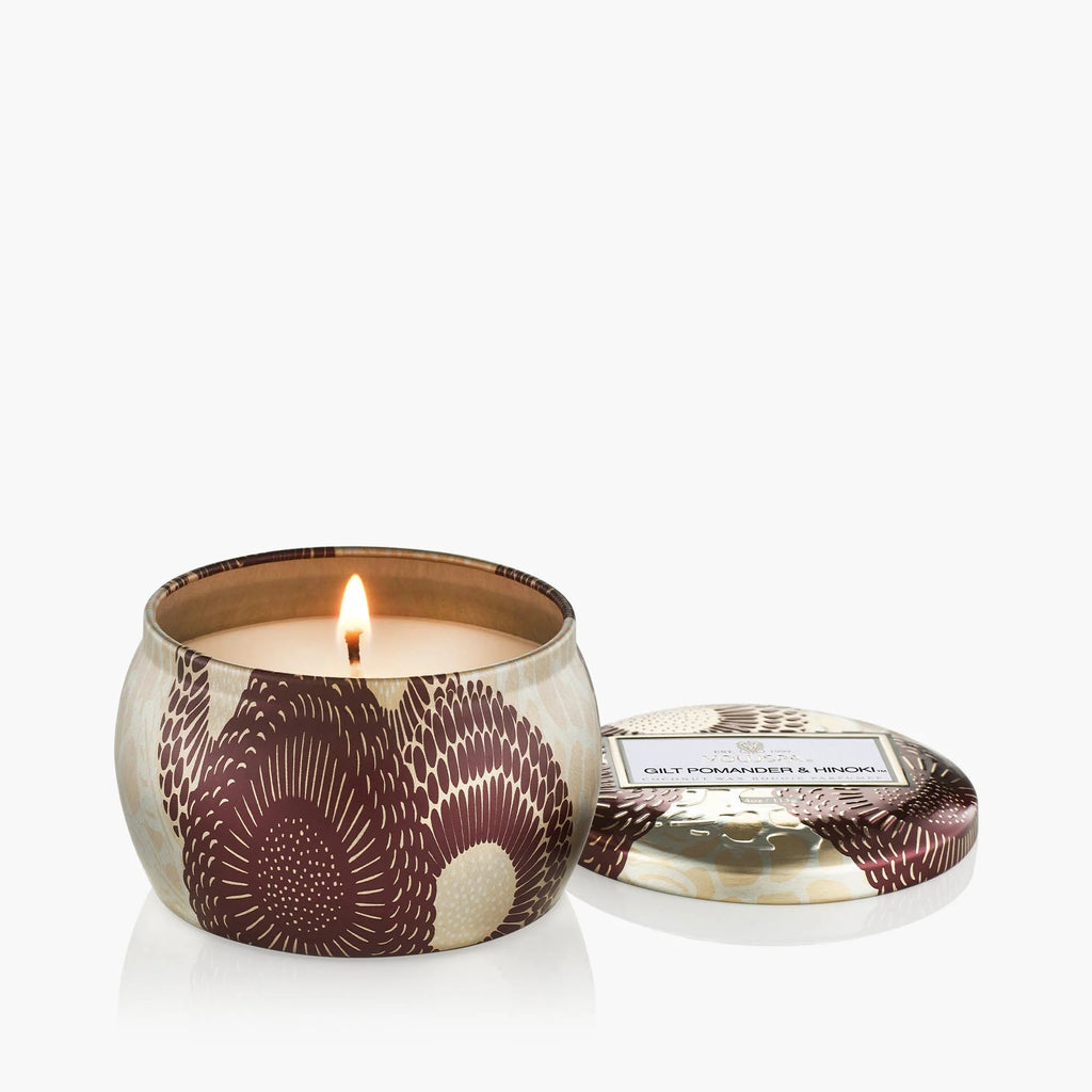 Gilt Pomander Hinoki Mini Tin Candle