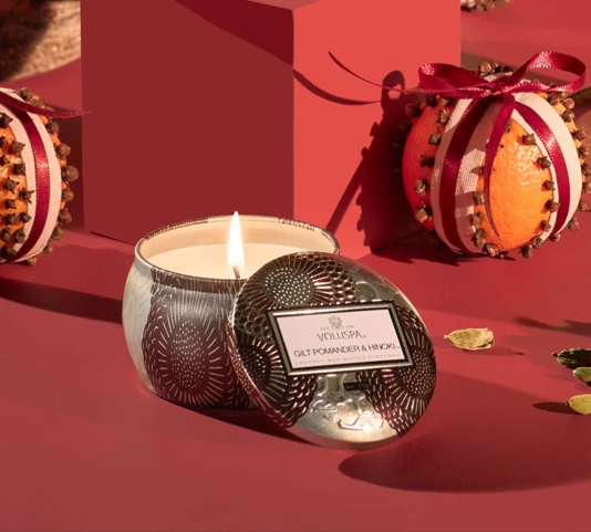 Gilt Pomander Hinoki Mini Tin Candle
