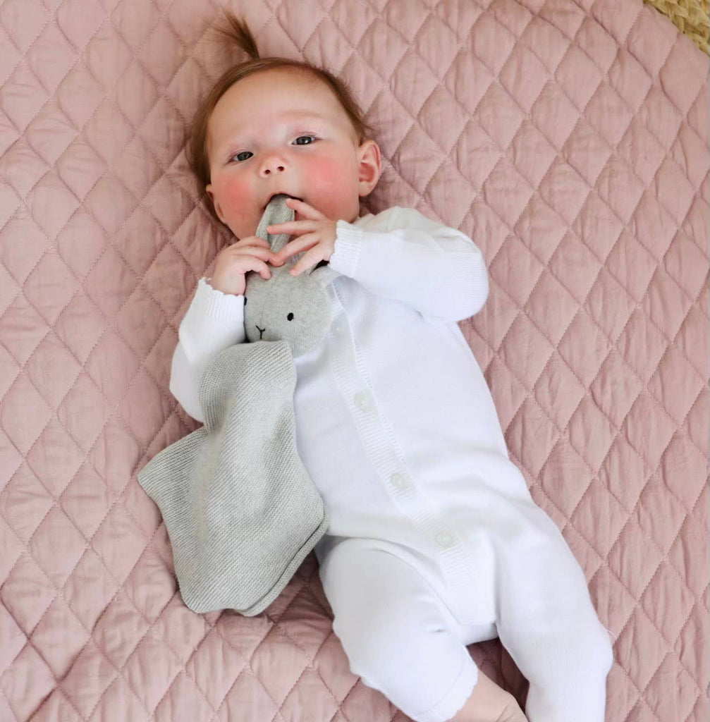 Bobble Knit Baby Blanket & Lovey Gift Set