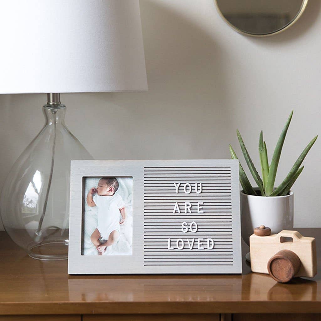Letterboard Photo Frame, Gray