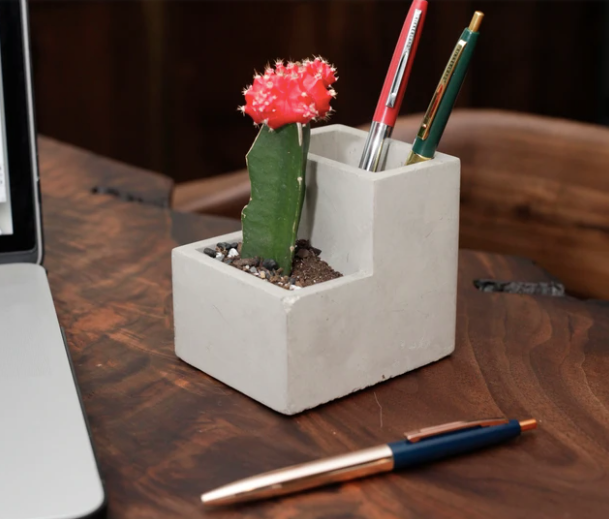 Small Concrete Planter And Pen Holder