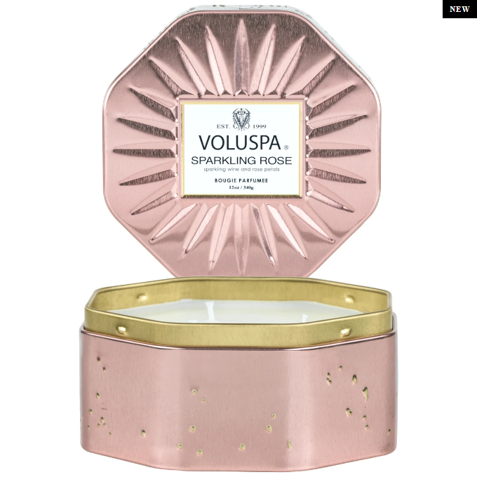 Octagon 3 Wick Tin Candle